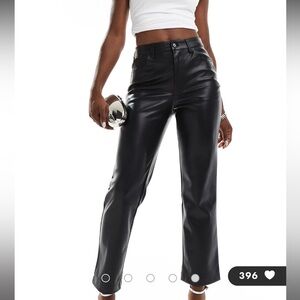 Black vegan leather pants